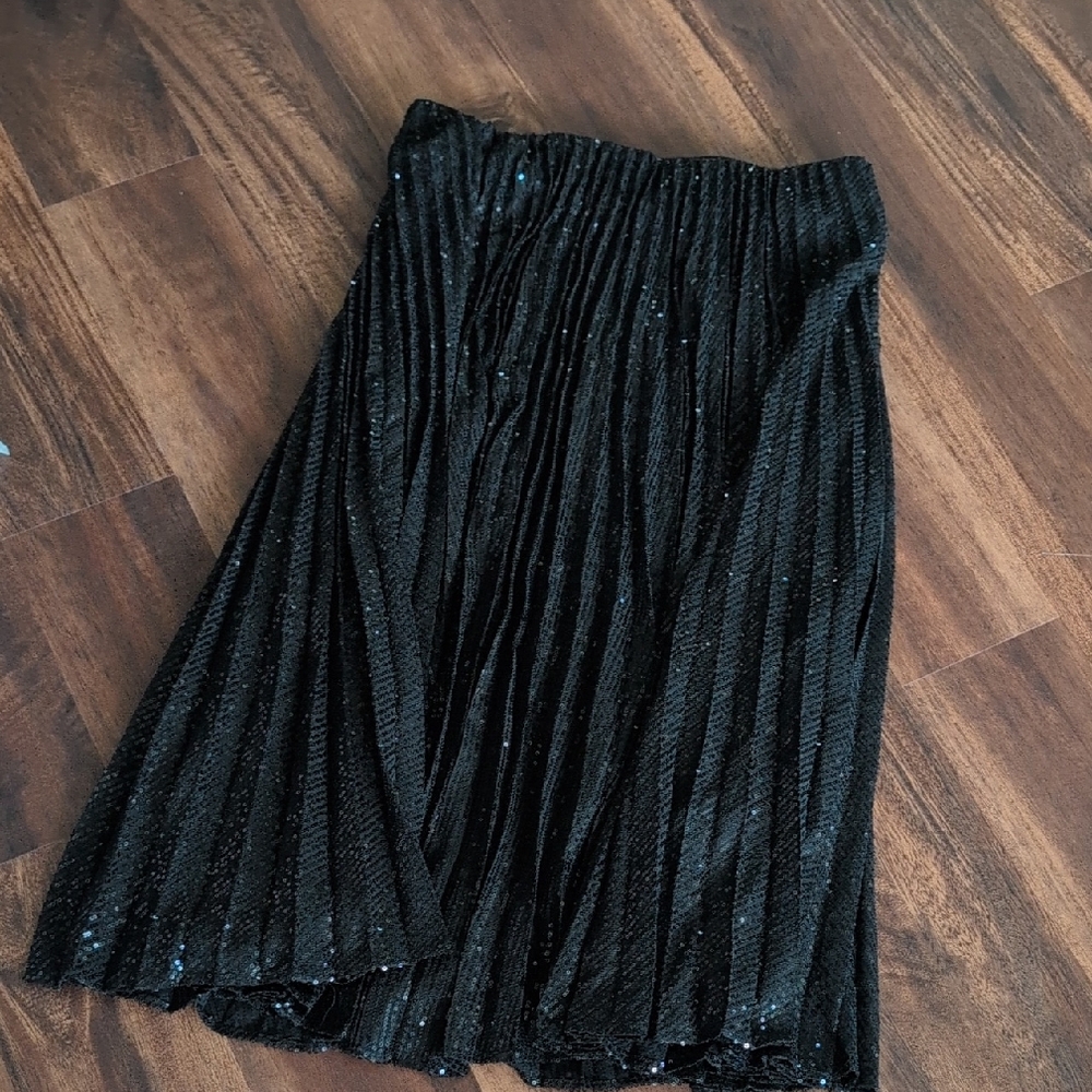 Banana Republic Black Sequin Midi Skirt
